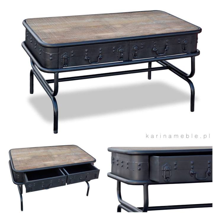 stolik, loftowe, industrialne, meble drewniane, metalowe, indyjskie, kolonialne, orientalne, salon, przedpokój, sypialnia, jadalnia, gabinet, kawowy, drewno mango, palisander, akacja