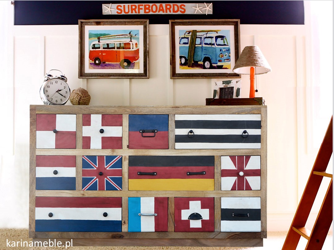 komoda, szufladnik,salon, sypialnia, przedpokój, gabinet, jadalnia, meble, drewniane, loftowe, industrialne, flagi, indyjskie, kolonialne, orientalne, drewno, mango, akacja, palisander