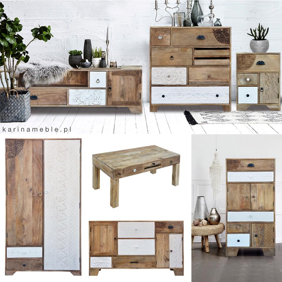 komoda, szafka, rtv, nocna, szafa, stolik, wysoka, szeroka, rzeżbione, drewno, mango, palisander, akacja, bielone, biała, szufalda, meble, kolonialne, indyjskie, drewniane, loftowe, industrialne, orientalne, warszawa, kraków, wrocław, karinameble