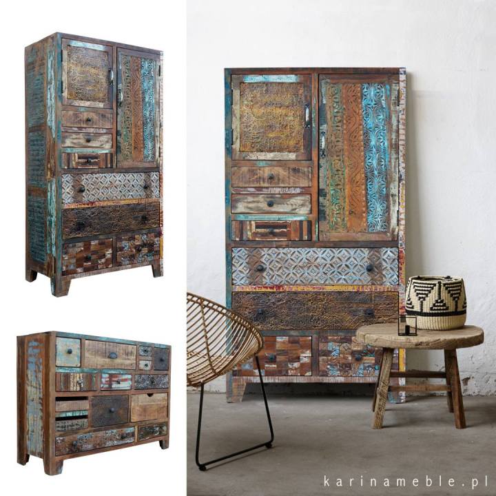 komoda, recykling, loftowa, industrialna, meble indyjskie, kolonialne, gypsy, drewniane, orientalne, salon, sypialnia, gabinet, przedpokój, drewno, palisander, akacja, mango,vintage, stare, dobre, wnętrza
