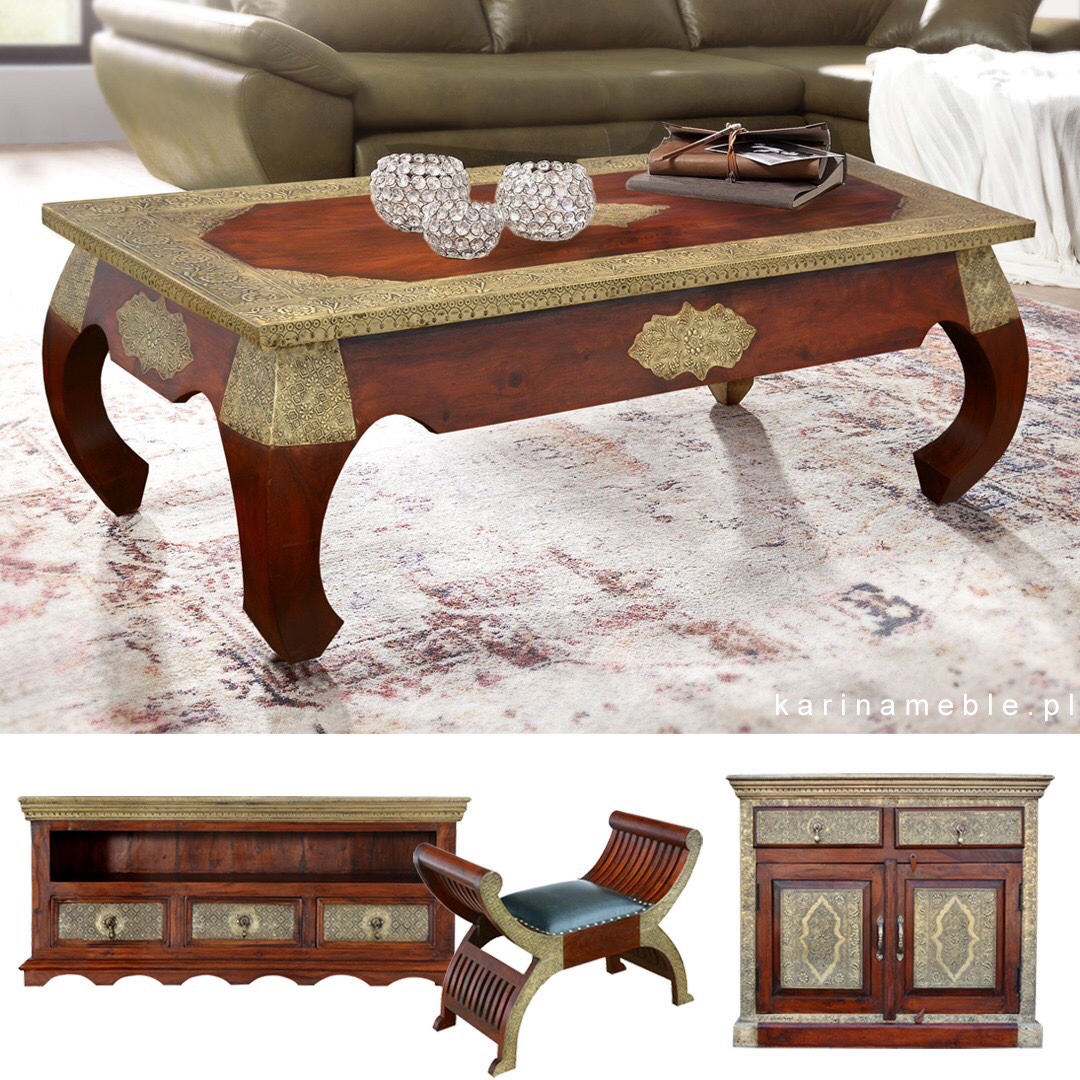 meble kolonialne - stolik z indyjskiego drewna palisander
