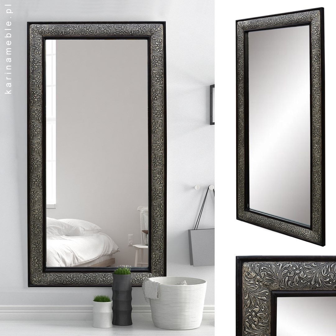 meble orientalne indyjskie egzotyczne styl boho lustro drewno mosiądz czarne