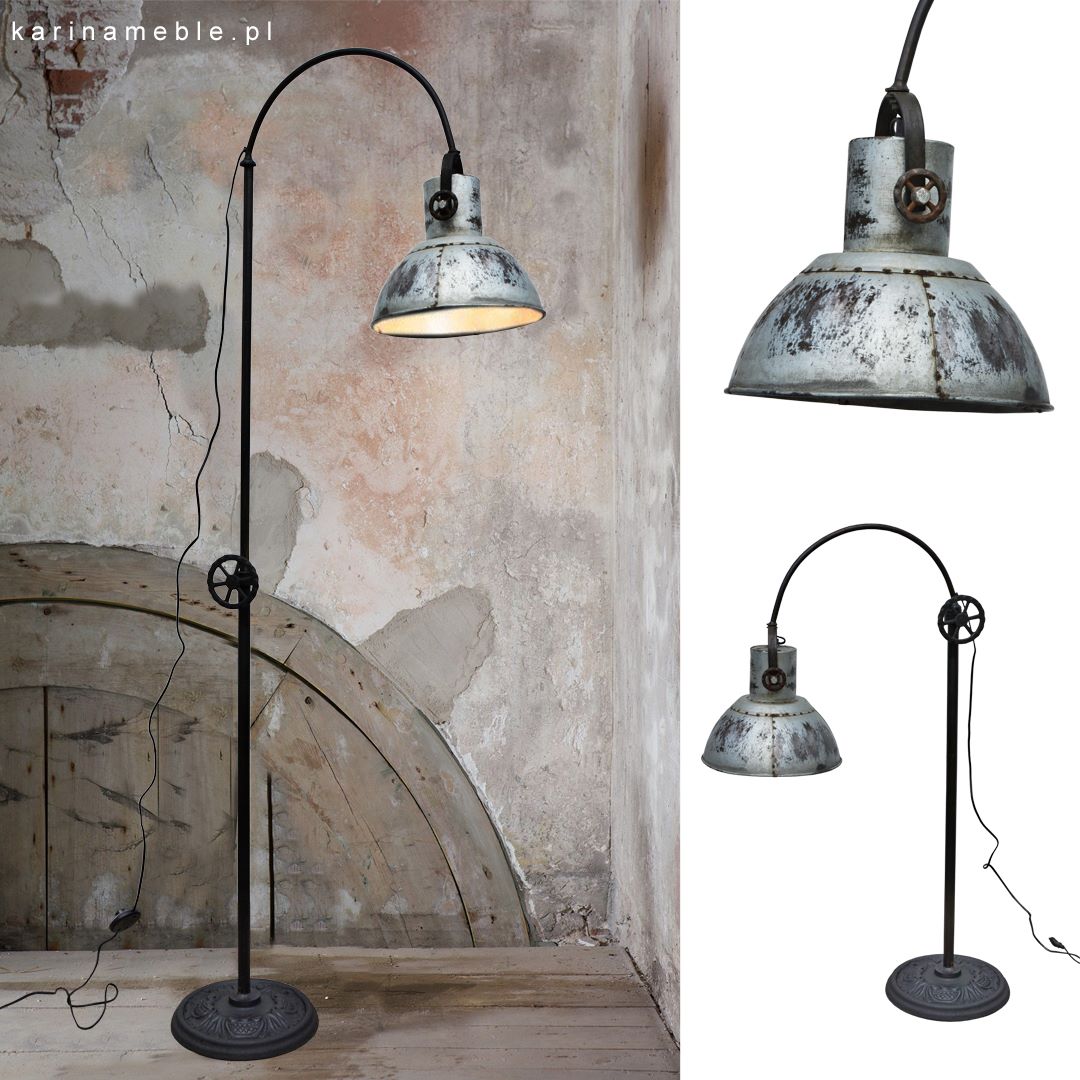 lampa loftowa industrialne metalowa vintage stojaca