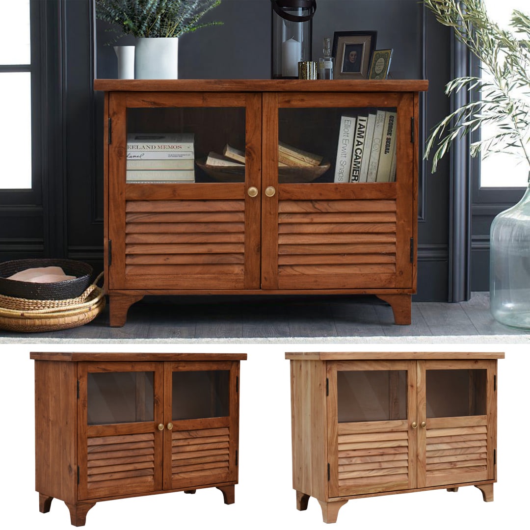 meble kolonialne drewniane mango brazowe witryna komoda