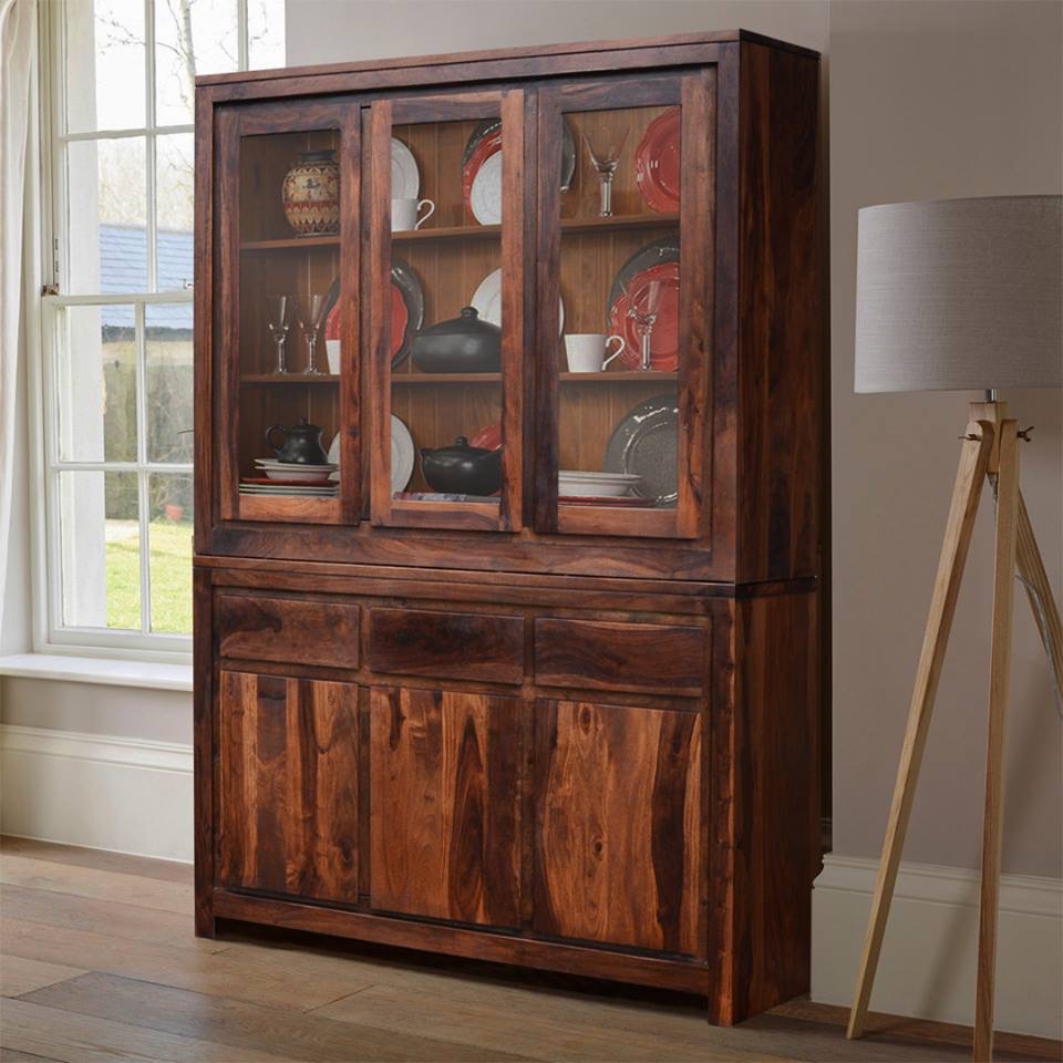 kolonialny kredens drewniany palisander do salonu jadalni meble indyjskie