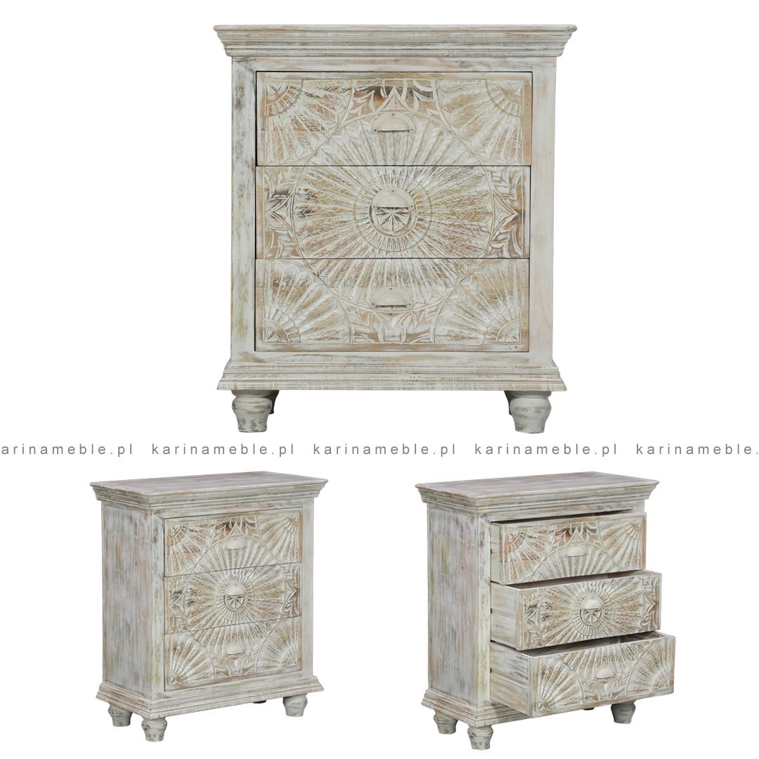 meble-indyjskie-orientalne-biale-komoda