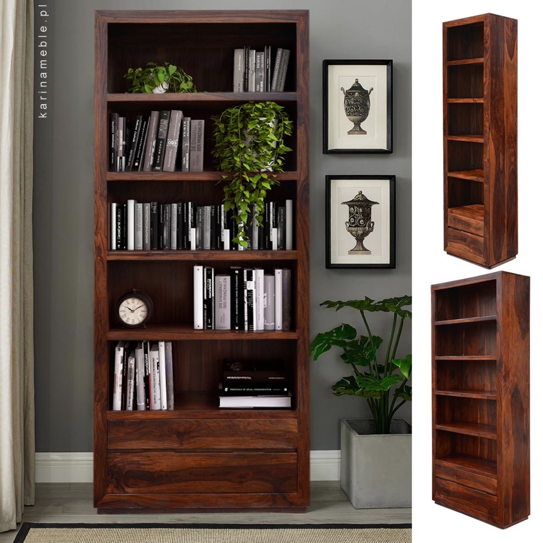 meble kolonialne drewniane indyjskie palisander regal biblioteczka