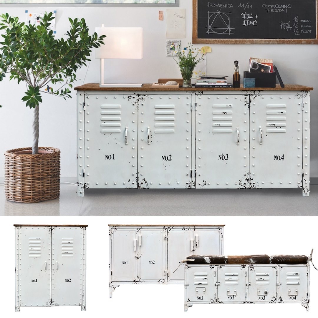 meble loftowe komoda industrialna salon rtv biala