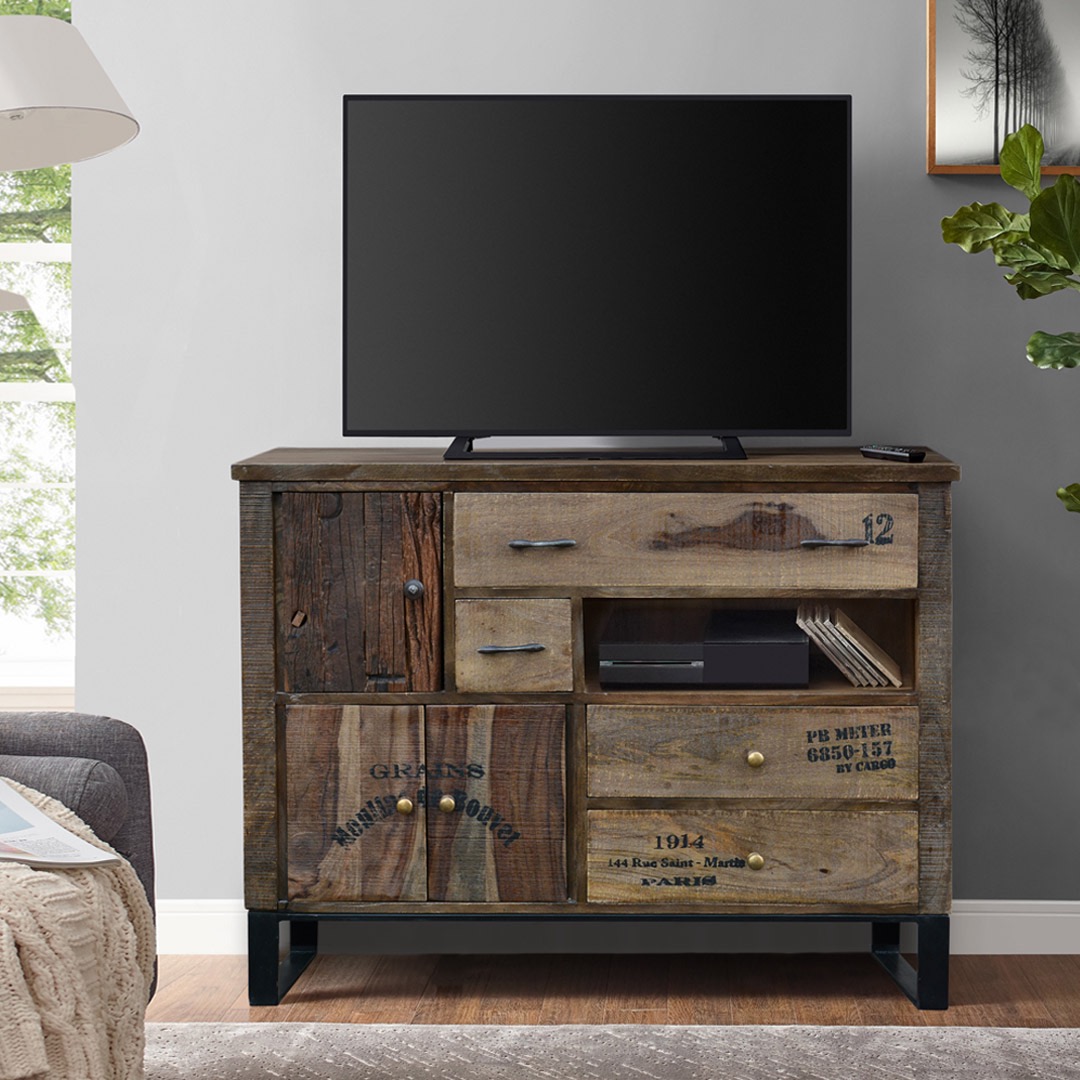 meble loftowe komoda rtv szafka drewno metal industrialny