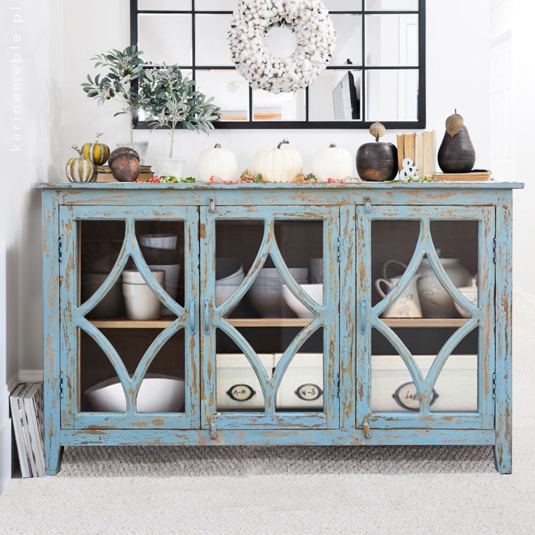 komoda vintage niebieska retro indyjska karina