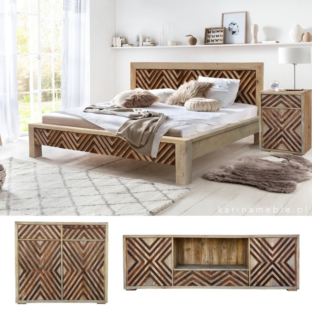 lozko drewniane mango sypialnia nowoczesna meble indyjskie kolonialne