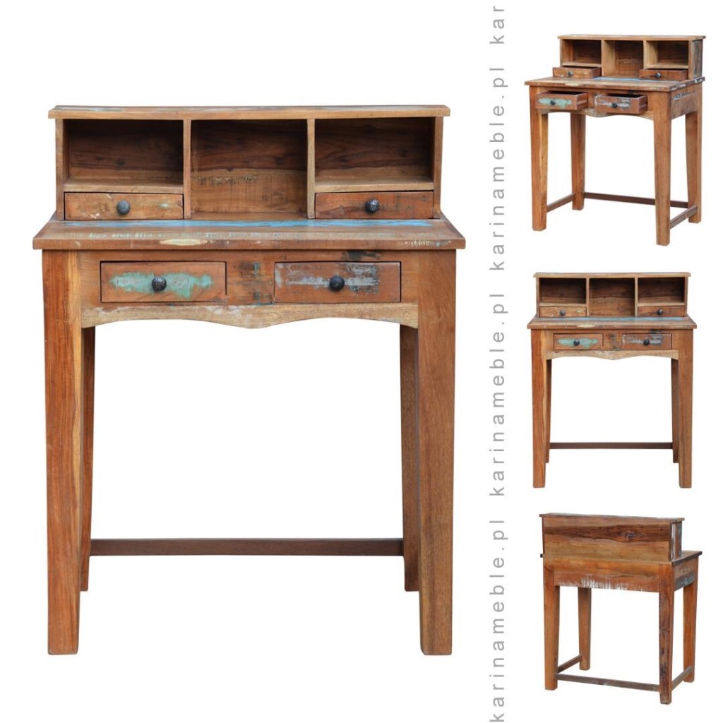 meble indyjskie, meble kolonialne, sekretarzyk, biurko, drewno z recyklingu