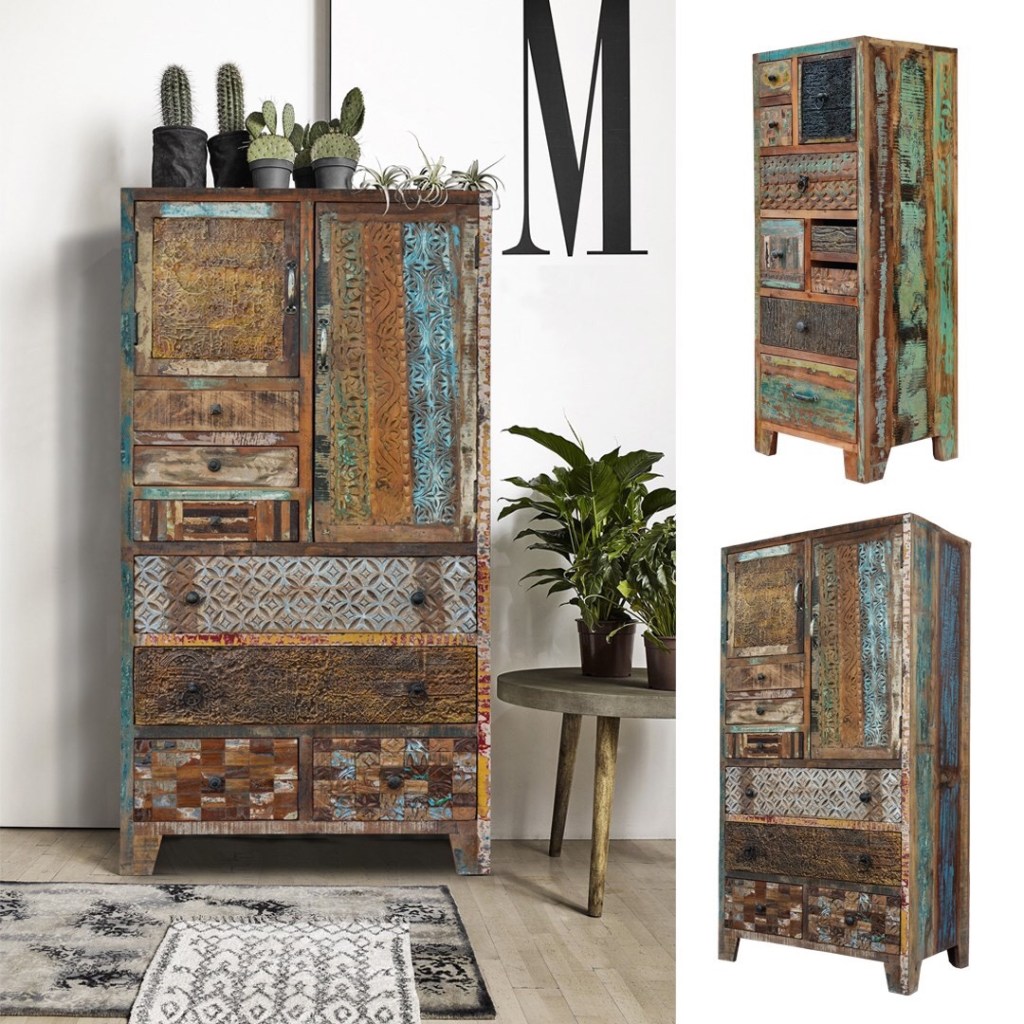 meble indyjskie, meble kolonialne, meble drewniane, meble loftowe, kolorowe drewno z recyklingu