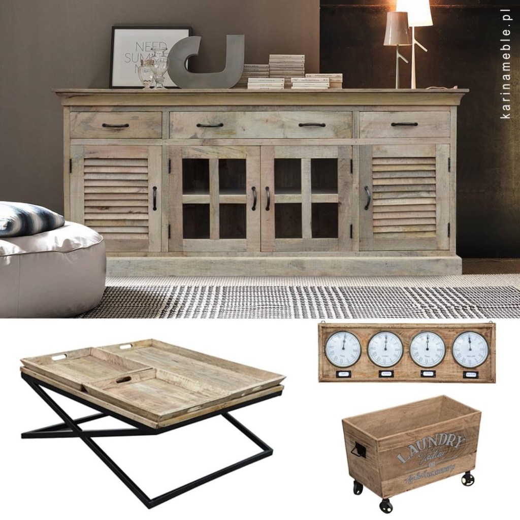 meble industrialne, meble loftowe z litego drewna mango