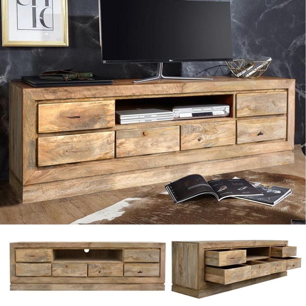 meble indyjskie - szafka rtv, meble drewniana szafka rtv, meble loftowe - szafka rtv z litego drewna