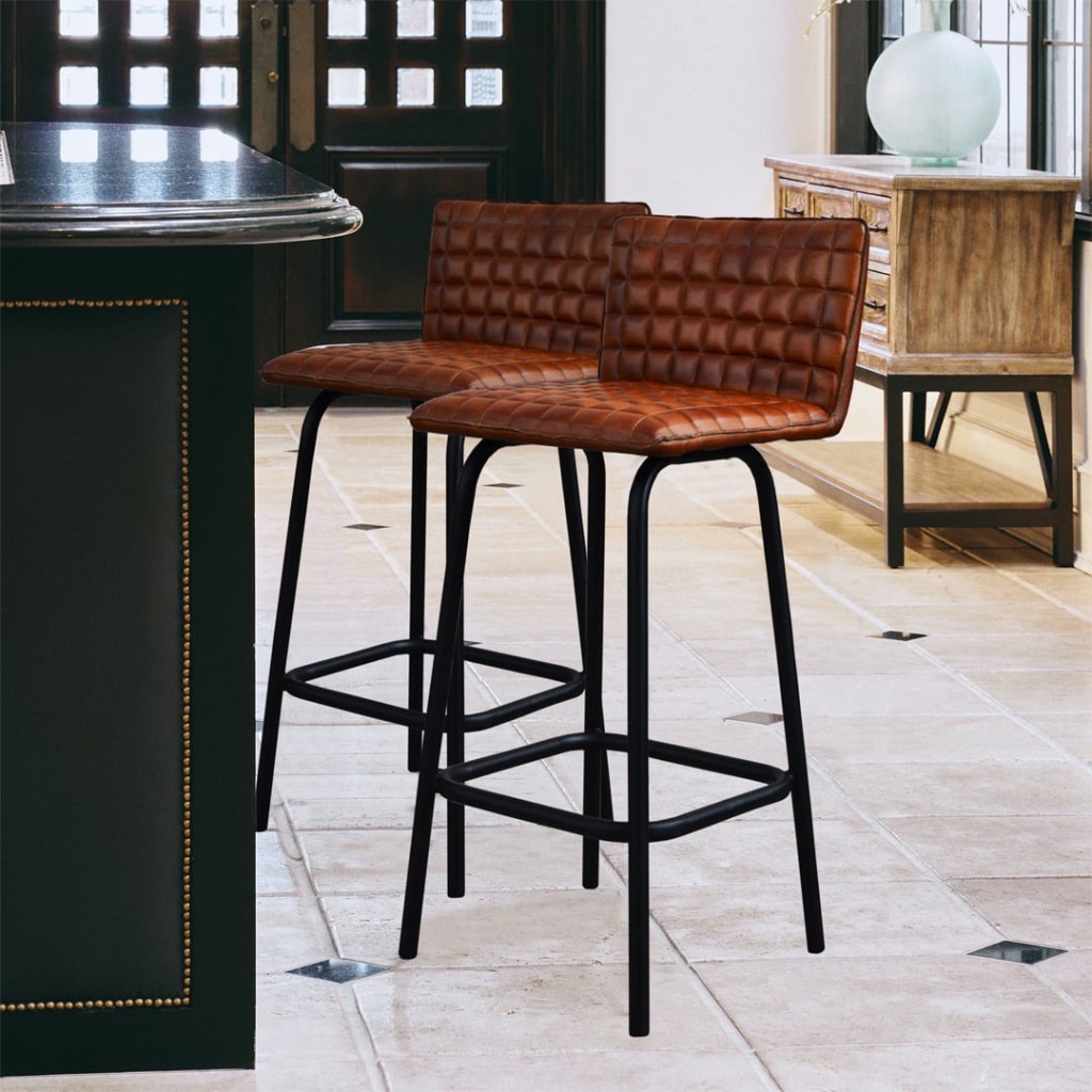 loftowe hoker, industrialne krzesło skórzane,hoker industrialne