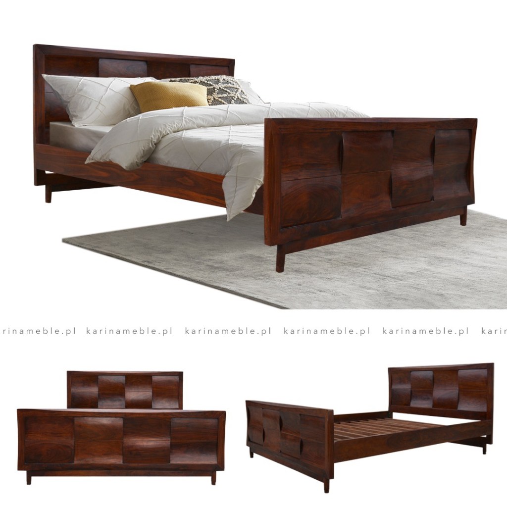 meble drewniane - indyjskie łóżko kolonialne ręcznie robione