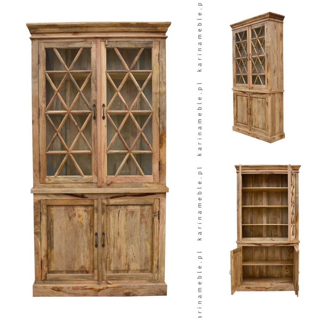 indyjska witryna, drewniane kredens, kolonialna komoda