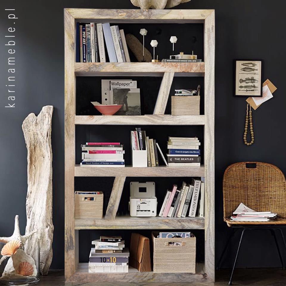 biblioteczka, meble indyjskie, meble drewniane, meble z drewna, meble loftowe, meble do salonu