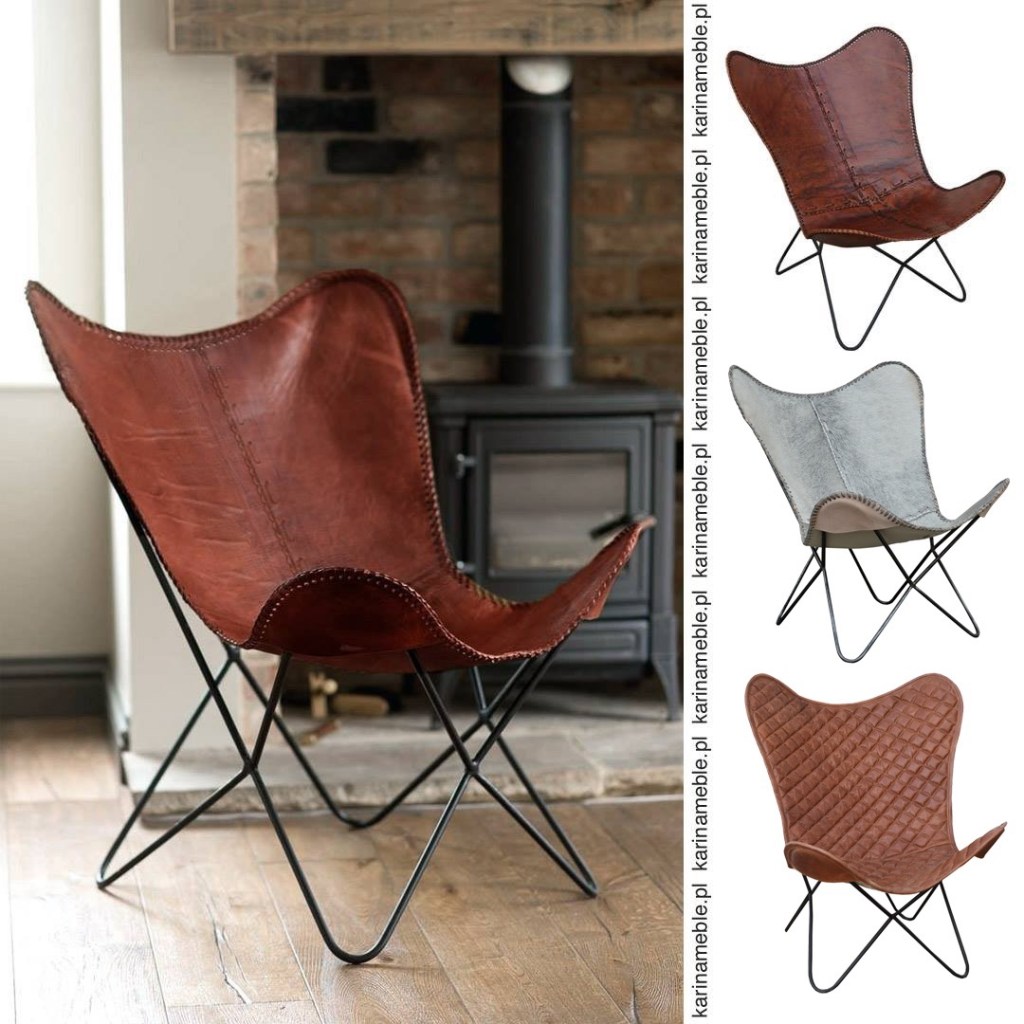 loftowe fotel, meble industrialne z metalu i skóra