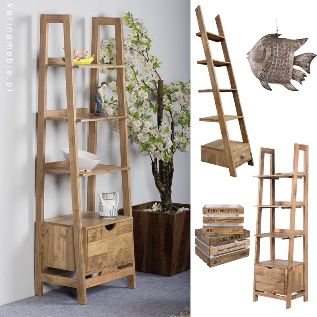 meble loftowe biblioteczka, meble indyjskie biblioteczka, meble drewniane biblioteczka