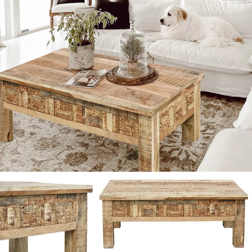 Drewniany stolik Yasmin – unikalny mebel w stylu&nbsp;boho